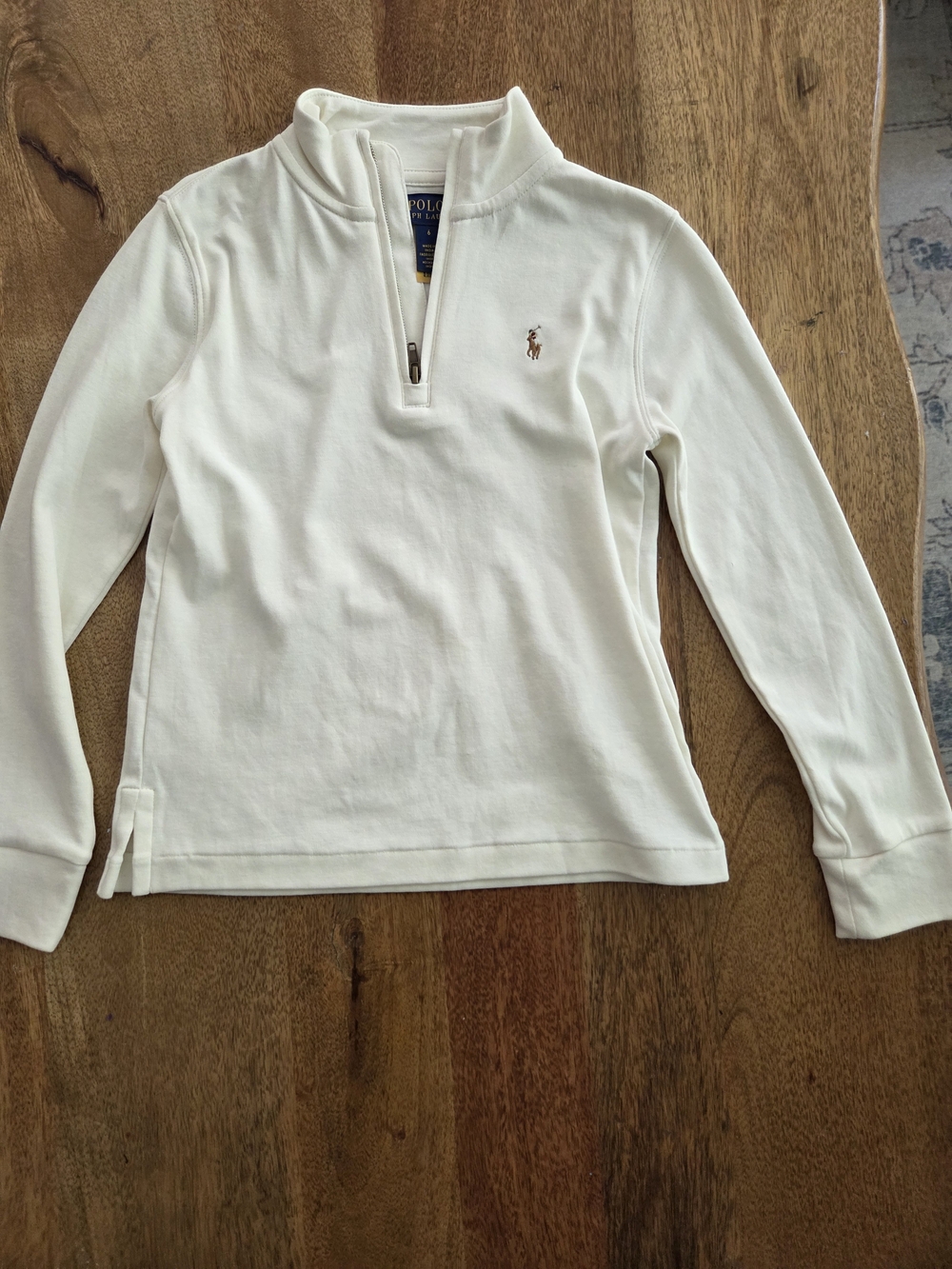 Polo by Ralph Lauren Cream Zip-Up Sweatshirt